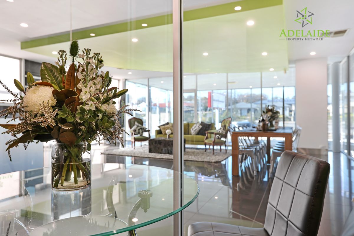 A meeting table looking out over the Blair Athol office