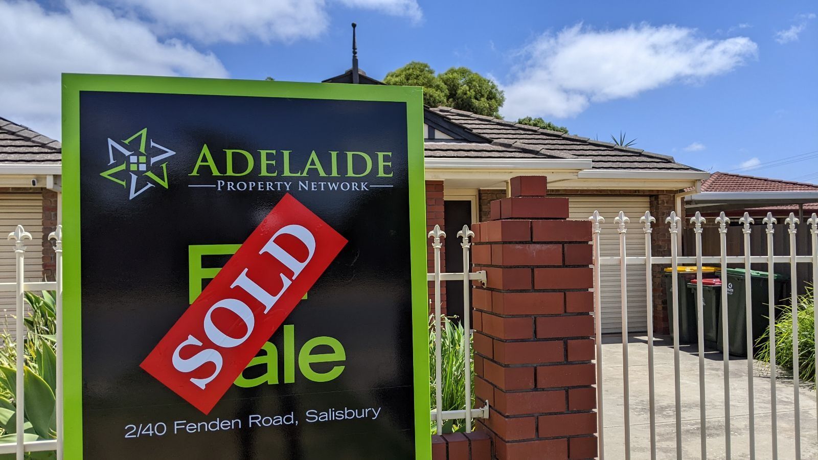 An Adelaide Property Network SOLD sign outside a home in Salisbury